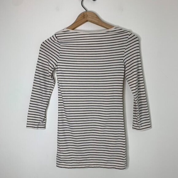 Aritzia Babaton Stripe T-shirt Top 3/4 Length sleeve Stretch Cotton Size XS - Picture 14 of 16